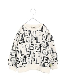 MAKE YOUR DAY | えらい人のアルファベット総柄裏毛トレーナー■150.160cm(スウェット)