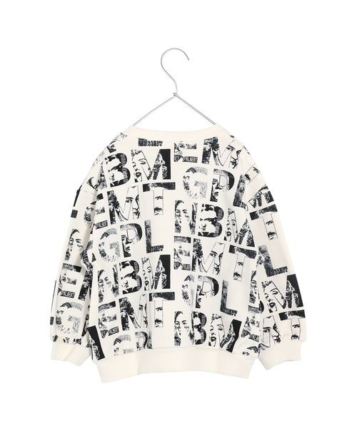 MAKE YOUR DAY（メイクユアデイ）の「えらい人のアルファベット総柄裏毛トレーナー■150.160cm（スウェット・キッズ・ワインレッド/オフホワイト・160/150）」の10枚目の写真