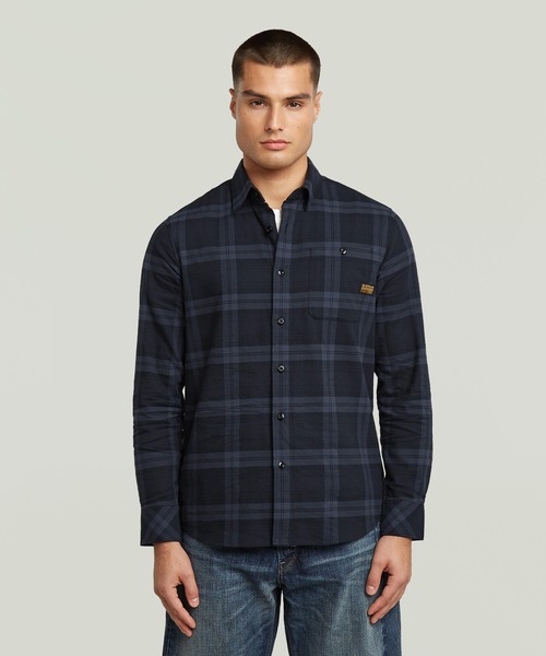 G-STAR（ジースター）の「【Safari Online掲載】BRISTUM 2.0 SLIM SHIRT/ミリタリーディテールフランネルチェックシャツ（シャツ/ブラウス・メンズ・チェック/レッド系その他/ブルー系その他・SMALL/MEDIUM/LARGE/X-LARGE/X-SMALL）」の2枚目の写真