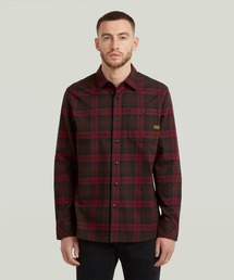 G-STAR | BRISTUM 2.0 SLIM SHIRT/ミリタリーディテールフランネルチェックシャツ(シャツ/ブラウス)
