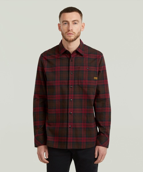 G-STAR（ジースター）の「【Safari Online掲載】BRISTUM 2.0 SLIM SHIRT/ミリタリーディテールフランネルチェックシャツ（シャツ/ブラウス・メンズ・チェック/レッド系その他/ブルー系その他・SMALL/MEDIUM/LARGE/X-LARGE/X-SMALL）」の3枚目の写真