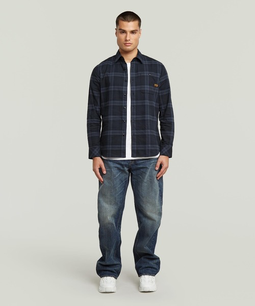 G-STAR（ジースター）の「【Safari Online掲載】BRISTUM 2.0 SLIM SHIRT/ミリタリーディテールフランネルチェックシャツ（シャツ/ブラウス・メンズ・チェック/レッド系その他/ブルー系その他・SMALL/MEDIUM/LARGE/X-LARGE/X-SMALL）」の6枚目の写真