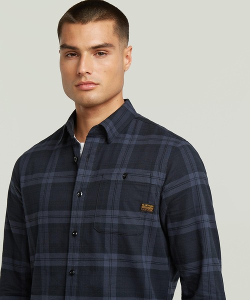 G-STAR（ジースター）の「【Safari Online掲載】BRISTUM 2.0 SLIM SHIRT/ミリタリーディテールフランネルチェックシャツ（シャツ/ブラウス・メンズ・チェック/レッド系その他/ブルー系その他・SMALL/MEDIUM/LARGE/X-LARGE/X-SMALL）」の7枚目の写真