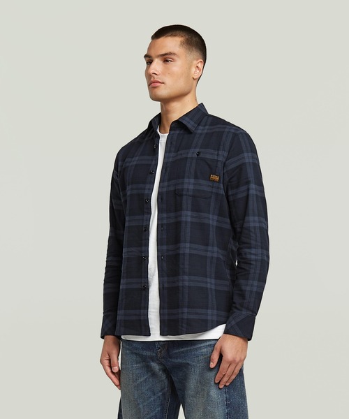 G-STAR（ジースター）の「【Safari Online掲載】BRISTUM 2.0 SLIM SHIRT/ミリタリーディテールフランネルチェックシャツ（シャツ/ブラウス・メンズ・チェック/レッド系その他/ブルー系その他・SMALL/MEDIUM/LARGE/X-LARGE/X-SMALL）」の5枚目の写真