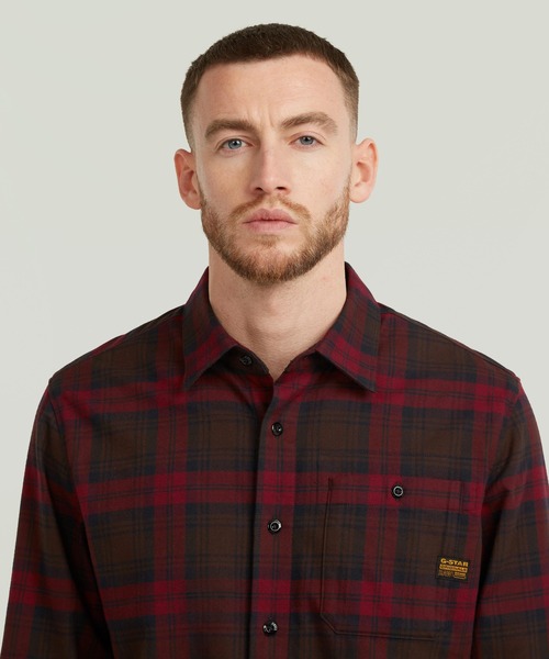 G-STAR（ジースター）の「【Safari Online掲載】BRISTUM 2.0 SLIM SHIRT/ミリタリーディテールフランネルチェックシャツ（シャツ/ブラウス・メンズ・チェック/レッド系その他/ブルー系その他・SMALL/MEDIUM/LARGE/X-LARGE/X-SMALL）」の10枚目の写真
