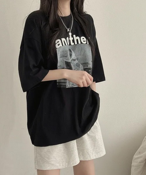 セール】フロントプリント ボクシー 半袖Tシャツ（Tシャツ/カットソー