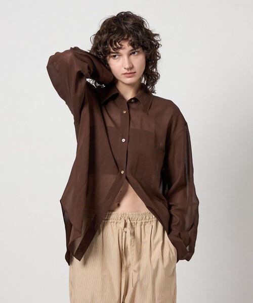 ＜6(ROKU)＞コットンカシミヤ ベーシック 25SS Tシャツ　レッド BEAUTY&YOUTH UNITED ARROWS｜<6(ROKU)>コットンカシミヤ