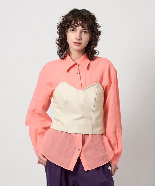 6 (ROKU) - ロク　6 コットンシルクシャツ 6（ロク）の「＜6(ROKU)＞COTTON SILK GATHER SLEEVE BLOUSE