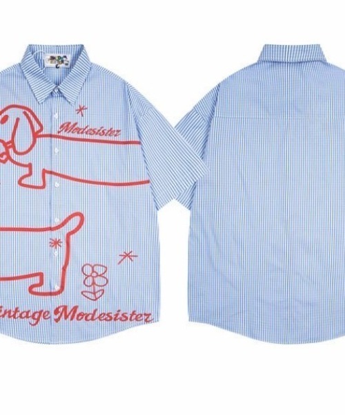 simply complicated フリンジストライププルオーバーシャツ simply complicated フリンジストライププルオーバーシャツ