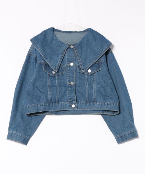 AALTO 2wayビッグカラーデニムジャケット AALTO 2wayビッグカラーデニムジャケット