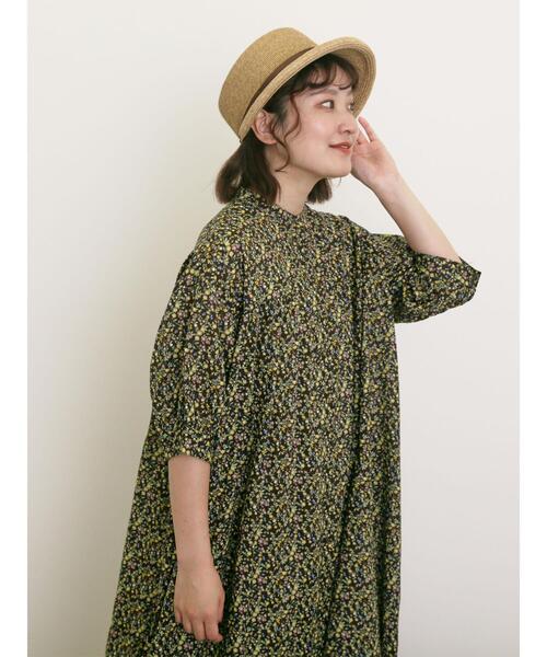 Samansa Mos2（サマンサ モスモス）の「【接触冷感】シャツワンピース ≪S/Mサイズ≫（ワンピース・レディース・ブラック/オフホワイト/ブルー/キナリ/ネイビー/グリーン・M/S）」の3枚目の写真