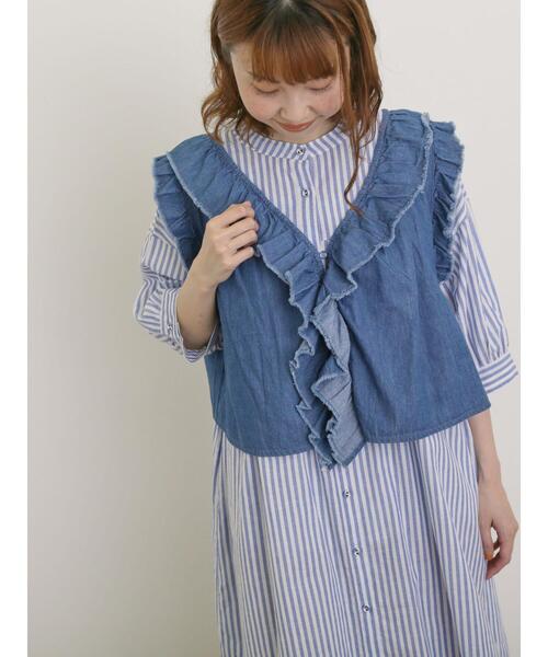 Samansa Mos2（サマンサ モスモス）の「【接触冷感】シャツワンピース ≪S/Mサイズ≫（ワンピース・レディース・ブラック/オフホワイト/ブルー/キナリ/ネイビー/グリーン・M/S）」の10枚目の写真