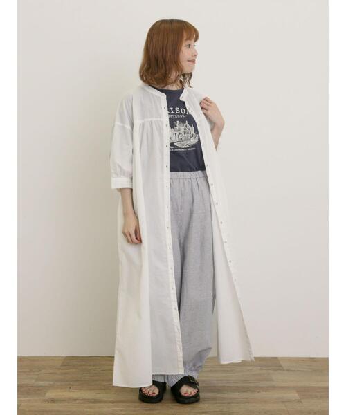 Samansa Mos2（サマンサ モスモス）の「【接触冷感】シャツワンピース ≪S/Mサイズ≫（ワンピース・レディース・ブラック/オフホワイト/ブルー/キナリ/ネイビー/グリーン・M/S）」の14枚目の写真