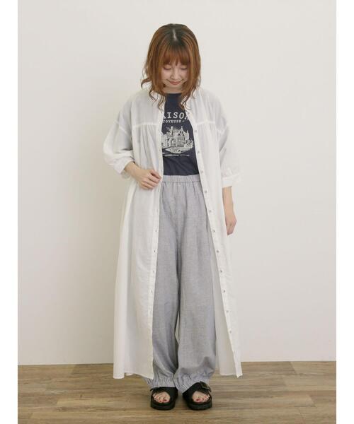 Samansa Mos2（サマンサ モスモス）の「【接触冷感】シャツワンピース ≪S/Mサイズ≫（ワンピース・レディース・ブラック/オフホワイト/ブルー/キナリ/ネイビー/グリーン・M/S）」の15枚目の写真