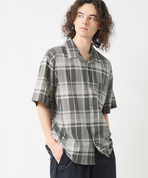 Dessin（デッサン）の「【洗える】マドラスチェック柄シャツ（シャツ/ブラウス・メンズ・チャコールグレー/ブルー系その他3・02/03）」の17枚目の写真