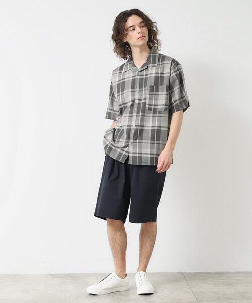 Dessin（デッサン）の「【洗える】マドラスチェック柄シャツ（シャツ/ブラウス・メンズ・チャコールグレー/ブルー系その他3・02/03）」の16枚目の写真