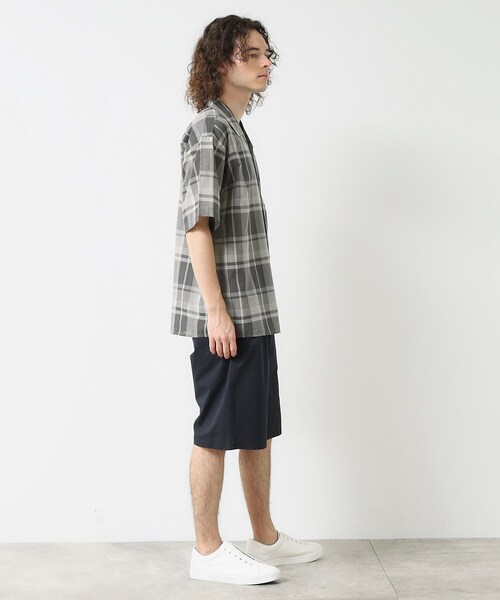 Dessin（デッサン）の「【洗える】マドラスチェック柄シャツ（シャツ/ブラウス・メンズ・チャコールグレー/ブルー系その他3・02/03）」の15枚目の写真