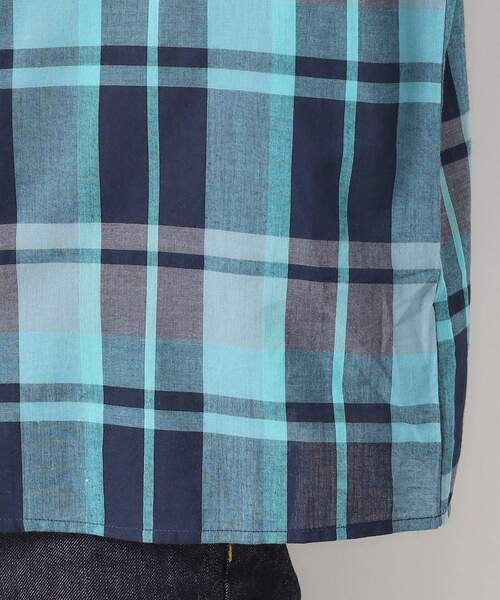 Dessin（デッサン）の「【洗える】マドラスチェック柄シャツ（シャツ/ブラウス・メンズ・チャコールグレー/ブルー系その他3・02/03）」の4枚目の写真