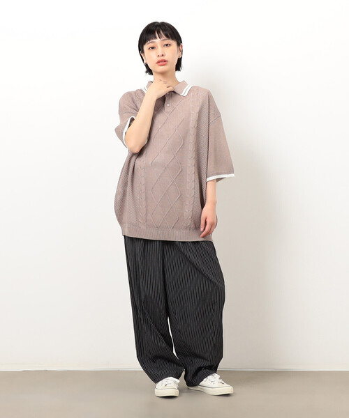 Purple&Yellow（パープルアンドイエロー）の「サッカーストライプワイドテーパードパンツ（その他パンツ・メンズ・ブラック・X-SMALL/SMALL/MEDIUM/LARGE）」の8枚目の写真