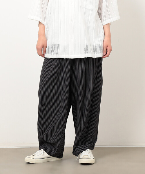 Purple&Yellow（パープルアンドイエロー）の「サッカーストライプワイドテーパードパンツ（その他パンツ・メンズ・ブラック・X-SMALL/SMALL/MEDIUM/LARGE）」の15枚目の写真