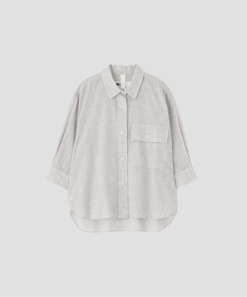 MHL.（エムエイチエル）の「TOP DYED COTTON POPLIN（シャツ/ブラウス・レディース・ブラウン/グレー・1/2）」の8枚目の写真