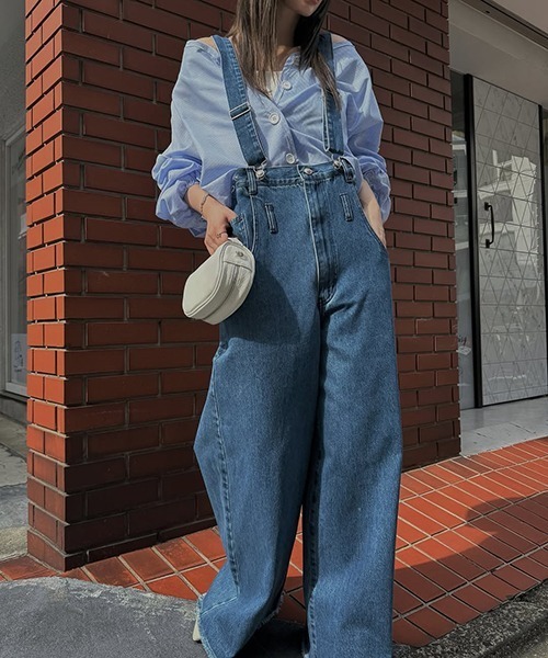 セール】suspenders wide silhouette denim PT（デニムパンツ