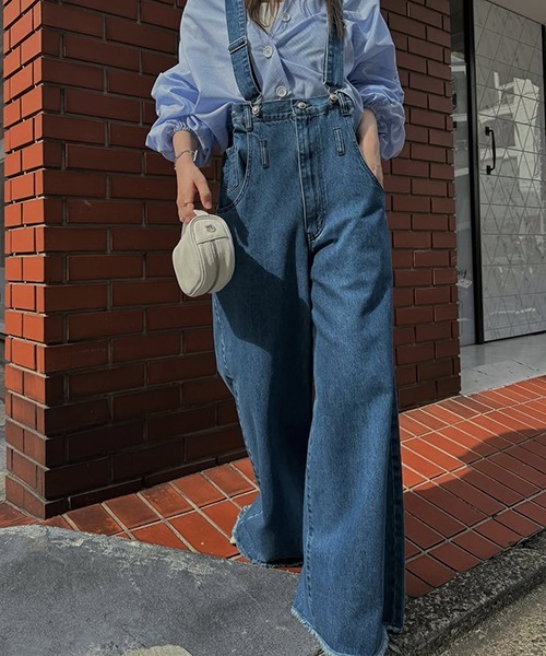 WILLFULLY ウィルフリー willfully ルーズ　デニム セール】denim bi color center stitch PT（デニムパンツ