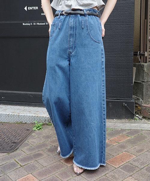 WILLFULLY ウィルフリー willfully ルーズ　デニム セール】loose side tuck denim PT（デニムパンツ）｜WILLFULLY