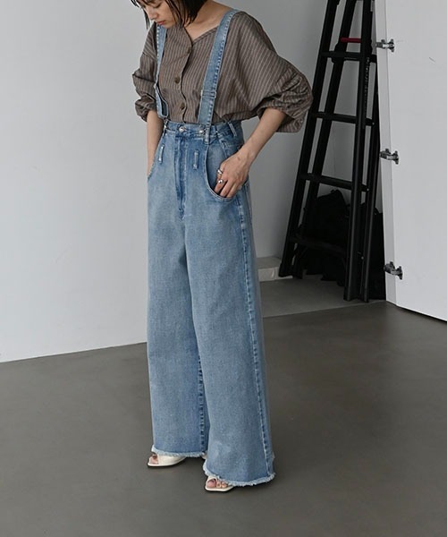 Willfully 今季新作 ルーズシルエットデニム ウィルフリー セール】loose side tuck denim PT（デニムパンツ）｜WILLFULLY