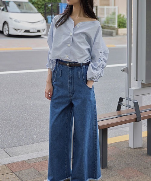 セール】suspenders wide silhouette denim PT（デニムパンツ