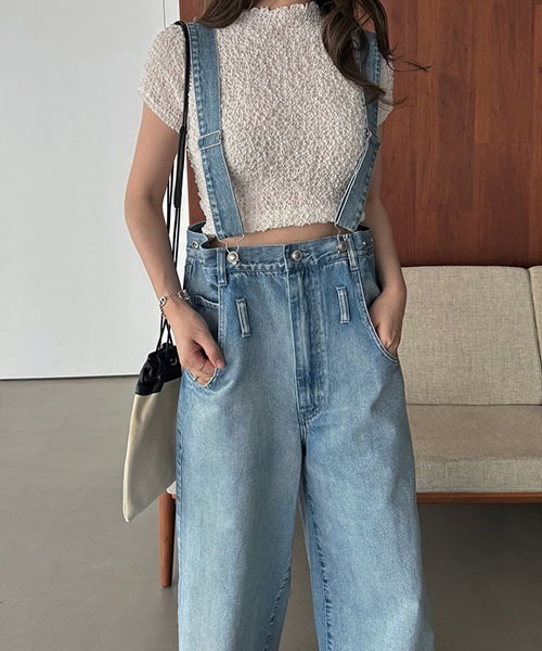 セール】suspenders wide silhouette denim PT（デニムパンツ