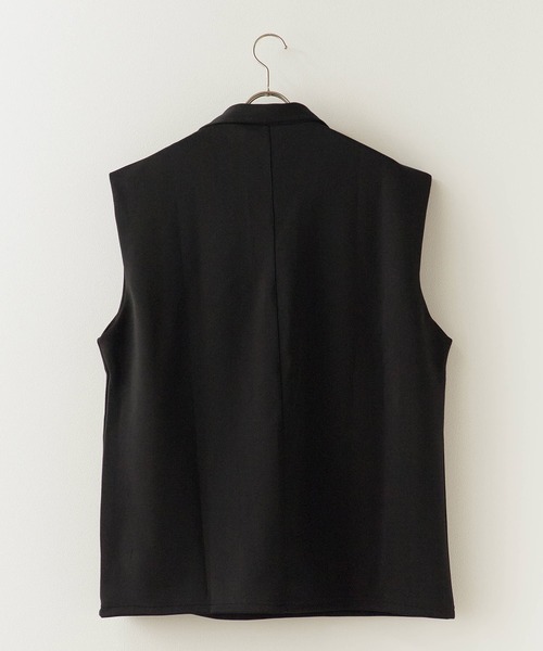 Theater code（シアターコード）の「Sweat Fabric Polo Vest/スウェット生地ポロベスト 秋 秋服メンズ 2026年秋冬（ベスト・メンズ・ブラック/ダークグレー/ライトグレー・L/M）」の4枚目の写真