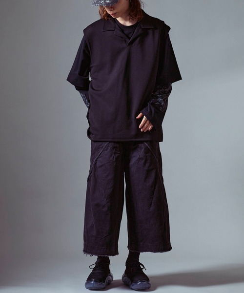 Theater code（シアターコード）の「Sweat Fabric Polo Vest/スウェット生地ポロベスト 秋 秋服メンズ 2026年秋冬（ベスト・メンズ・ブラック/ダークグレー/ライトグレー・L/M）」の15枚目の写真