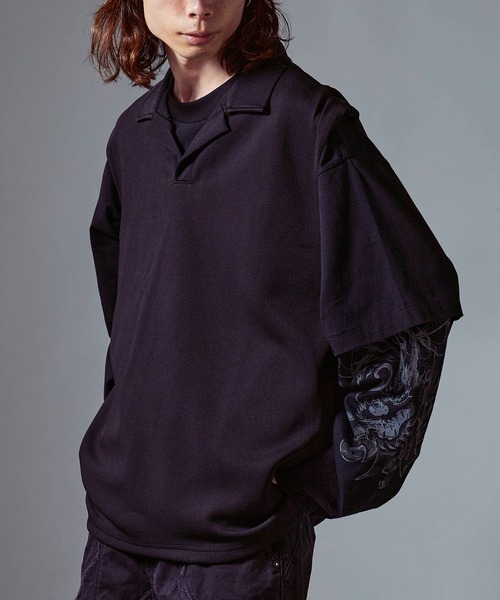 Theater code（シアターコード）の「Sweat Fabric Polo Vest/スウェット生地ポロベスト 秋 秋服メンズ 2026年秋冬（ベスト・メンズ・ブラック/ダークグレー/ライトグレー・L/M）」の14枚目の写真