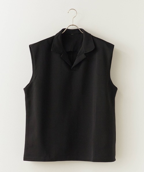 Theater code（シアターコード）の「Sweat Fabric Polo Vest/スウェット生地ポロベスト 秋 秋服メンズ 2026年秋冬（ベスト・メンズ・ブラック/ダークグレー/ライトグレー・L/M）」の10枚目の写真