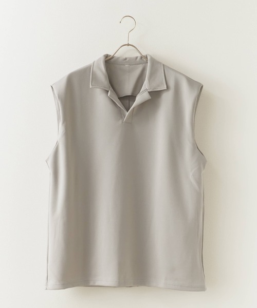 Theater code（シアターコード）の「Sweat Fabric Polo Vest/スウェット生地ポロベスト 秋 秋服メンズ 2026年秋冬（ベスト・メンズ・ブラック/ダークグレー/ライトグレー・L/M）」の19枚目の写真