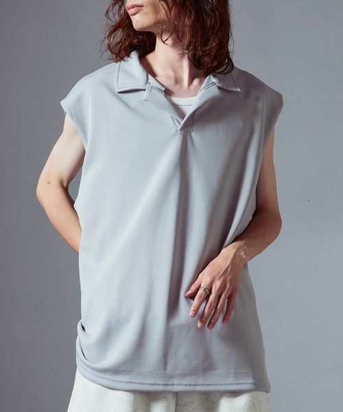 Theater code（シアターコード）の「Sweat Fabric Polo Vest/スウェット生地ポロベスト 秋 秋服メンズ 2026年秋冬（ベスト・メンズ・ブラック/ダークグレー/ライトグレー・L/M）」の20枚目の写真
