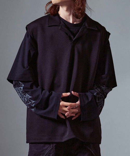 Theater code（シアターコード）の「Sweat Fabric Polo Vest/スウェット生地ポロベスト 秋 秋服メンズ 2026年秋冬（ベスト・メンズ・ブラック/ダークグレー/ライトグレー・L/M）」の11枚目の写真