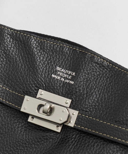 beautiful people（ビューティフルピープル）の「【beautiful people/ビューティフルピープル】large market bag in shrink leather/シュリンクレザーラージマーケットバッグ（トートバッグ・レディース・ブラック・FREE）」の2枚目の写真