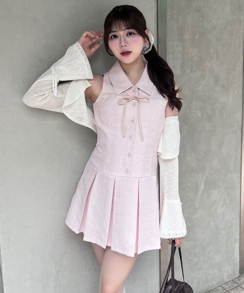 OLIVE des OLIVE YUI企画 ノースリーブシャツミニワンピース OLIVE des OLIVE（オリーブデオリーブ）の「YUI企画