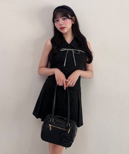 OLIVE des OLIVE（オリーブデオリーブ）の「YUI企画　ノースリーブシャツミニワンピース（ワンピース・レディース・ピンク/アイボリー/チェック/ブラック系その他/ブラウン/ブラック/チャコールグレー・FREE）」の20枚目の写真