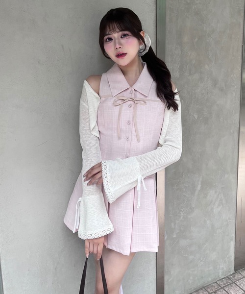 OLIVE des OLIVE ノースリーブシャツミニワンピース ボレロ付き セール】ノースリーブシャツミニワンピース（ワンピース