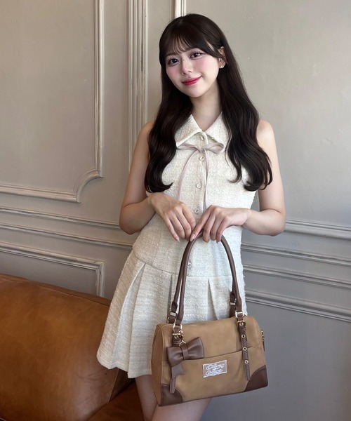 OLIVEdesOLIVE YUI企画ノースリーブシャツミニワンピース SNSでバズり中/新色追加】YUI企画 ノースリーブシャツミニ