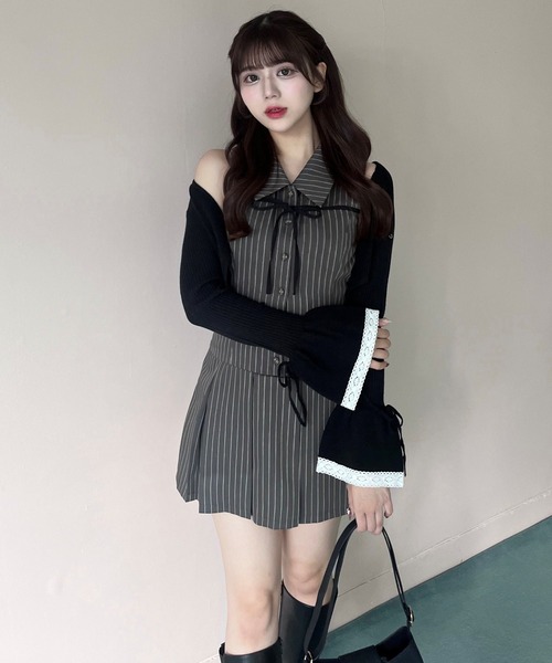 OLIVE des OLIVE ノースリーブシャツミニワンピース セール】ノースリーブシャツミニワンピース（ワンピース