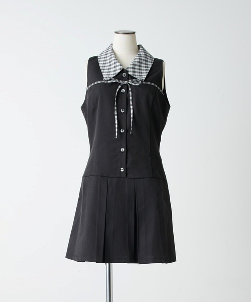 OLIVEdesOLIVE YUI企画ノースリーブシャツミニワンピース OLIVE des ワンピース YUI企画 ノースリーブシャツミニ
