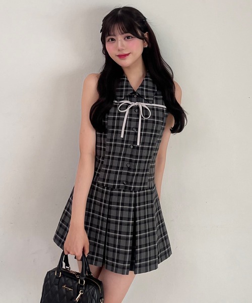 OLIVE des OLIVE yui ノースリーブシャツミニワンピース セール】YUI企画 ノースリーブシャツミニワンピース（ワンピース