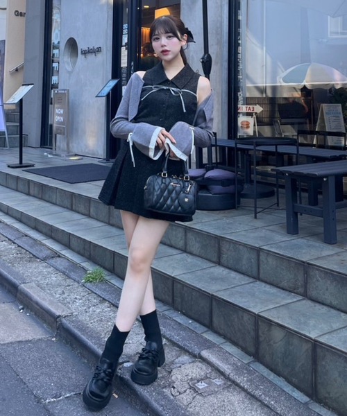 olive des olive 【YUI企画】ノースリーブシャツミニワンピース SNSでバズり中/新色追加】YUI企画 ノースリーブシャツミニ