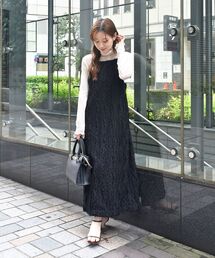 le.coeur blanc | TORRAZZO DONNAベロアドットチュールキャミワンピ(ワンピース)