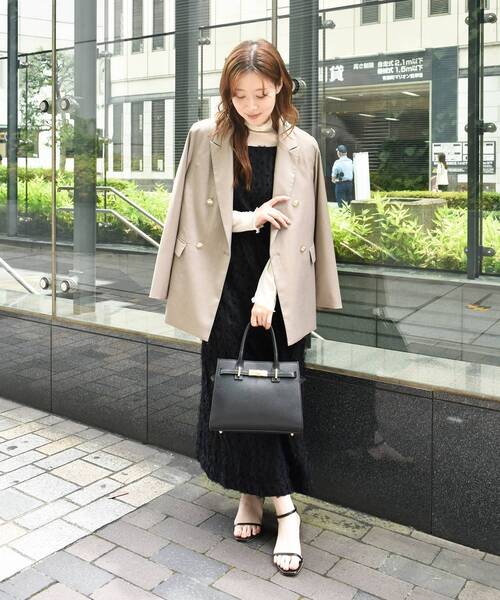 le.coeur blanc（ルクールブラン）の「TORRAZZO DONNAベロアドットチュールキャミワンピ（ワンピース・レディース・ブラック・38）」の19枚目の写真