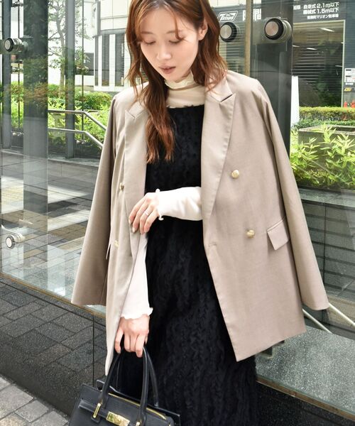 le.coeur blanc（ルクールブラン）の「TORRAZZO DONNAベロアドットチュールキャミワンピ（ワンピース・レディース・ブラック・38）」の4枚目の写真